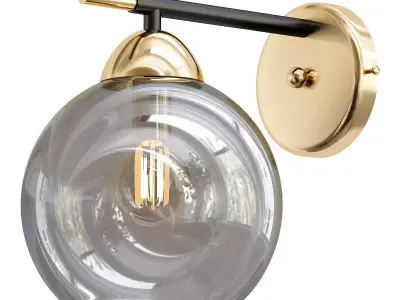 bra-de-markt-gamburg-605024501 wall sconce with glass globe a... 3D model