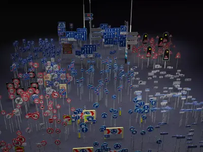 Traffic signs Dutch collection  nederland verkeer borden 3D model