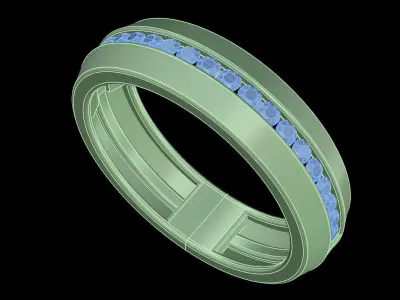 light weight  Yellow gold diamond rings-PR-451-DIA 3D print model