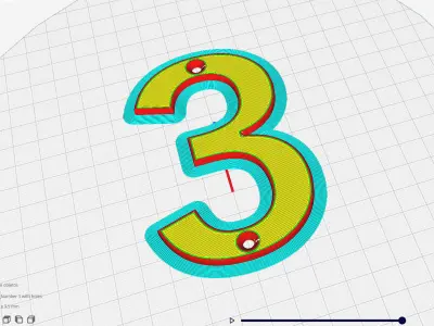 Number 3 3D print model