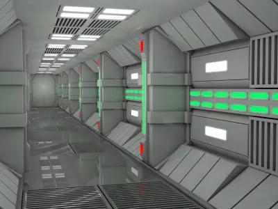 Sci Fi Corridor  3D model 4