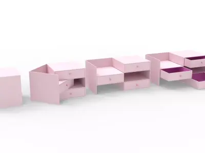 Three Drawers Gift Box 3D model