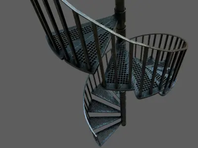 Spiral Staircase Victorian Cast Iron Stair 3D model