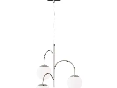 SIMRISHAMN SIMRISHAMN Pendant lamp 3-arm chrome milky glass 3D model