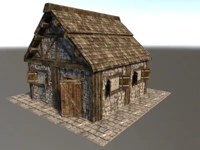 Medieval City House 03 Low-poly 3D model