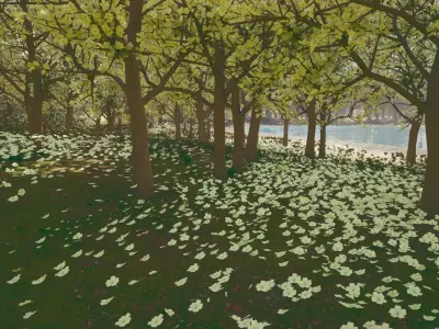 Forest Lake Oasis 3d scene 3D model