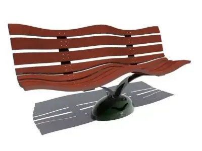 bench wavy 3D model