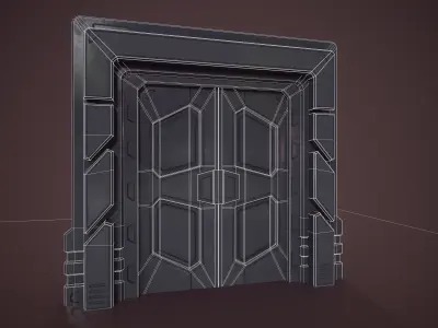Sci Fi Door Low Low-poly 3D model