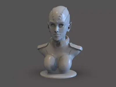 Alien Women Bust 3D print model