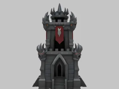 Dark Fortress Tower Low-poly 3D model