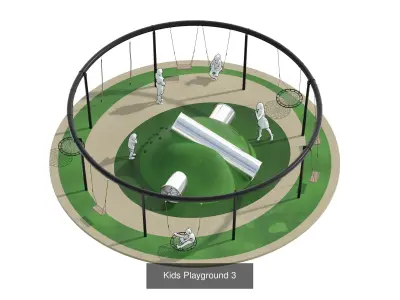 Playground set parkland design 3D Model Pack