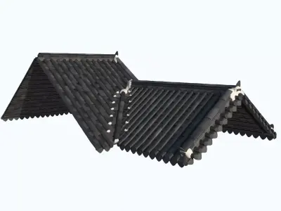 Traditional Korean Hanok Modular Roof Set 3D model