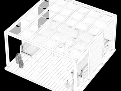 Wood Gazebo 3D model