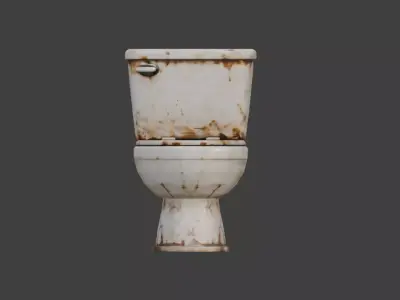Abandoned Filthy Toilet Low-poly 3D model