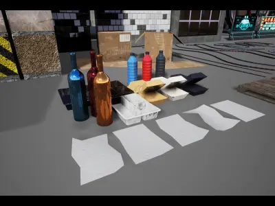 CyberPunk Sci-Fi Environment Low-poly 3D model