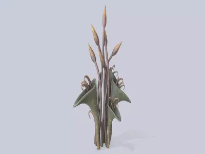 Fantasy plant Low-poly 3D model