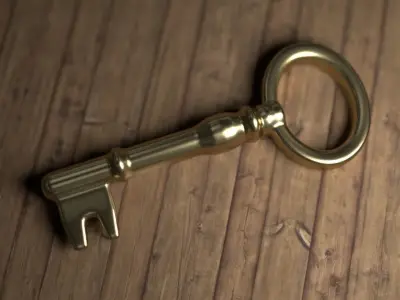 Antique Skeleton Key Charm 3D print model