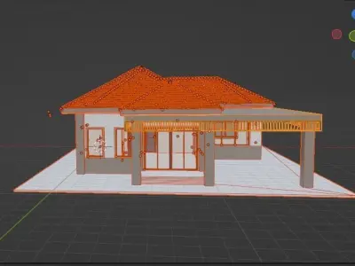 Single house with contemporary style 3D model