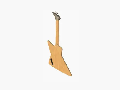 Electric Guitar F09 Light Wood - Music Instrument Design Low-poly 3D model