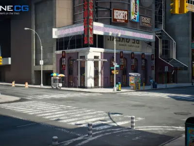 NYC Broadway - 7th Avenue Set 1 V2 3D model