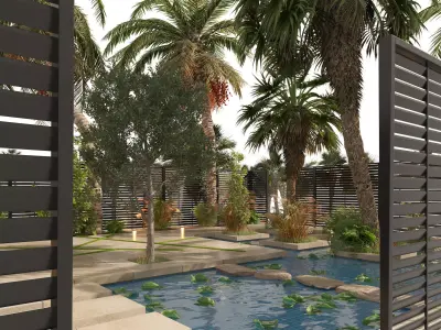 Arabic desert oasis garden - Waha 3D model