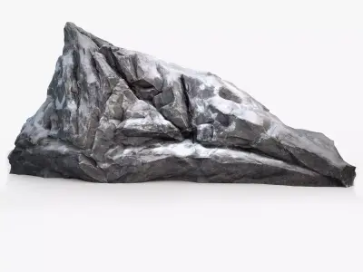 Snow Cliff Boulders Low-poly 3D model