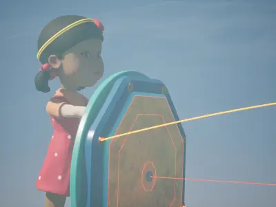 Stylized Platformer with Laser Bridge - Squid Game Modular  Low-poly 3D model