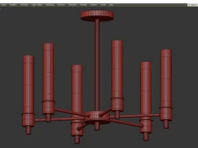 GOLD SEA GLASS CHANDELIER Low-poly 3D model