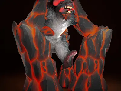 Fire Elemental Free low-poly 3D model