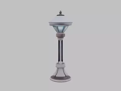 cobbled street section 4 scifi Low-poly 3D model