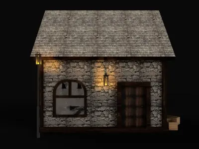 Small Medieval House Low-poly 3D model