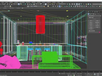 Corona - 3ds Max Scene files - Modern Kitchen Interior 3D model