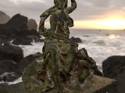 old statue Low-poly 3D model