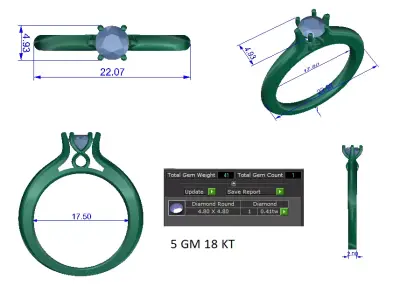 Women Ring  Render 3dm STL OBJ FBX Details 3D print model 347