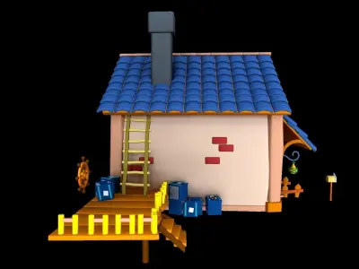 Asset - Cartoons - Background - House 3D model