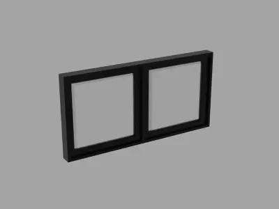 Aluminum Window Geometry Nodes Low-poly 3D model