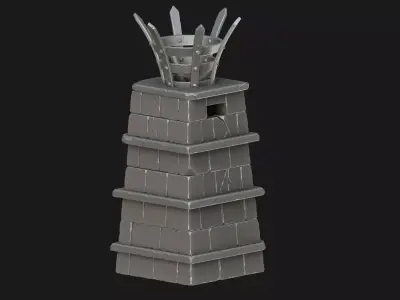 Stylized torch column  3D model