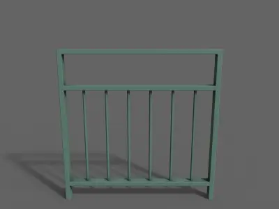 PBR Pedestrian Guard Rail Green V4 Low-poly 3D model