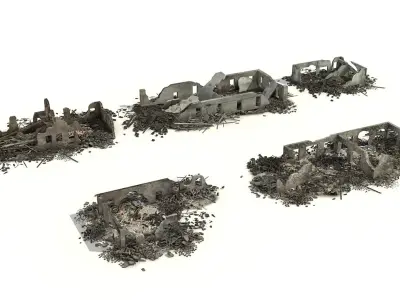  Ruined Damaged Buildings Collection 4 