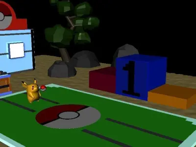 Pokemon stage Low-poly 3D model
