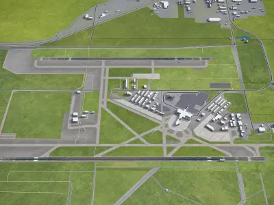 Eugene - Airport - EUG Low-poly 3D model