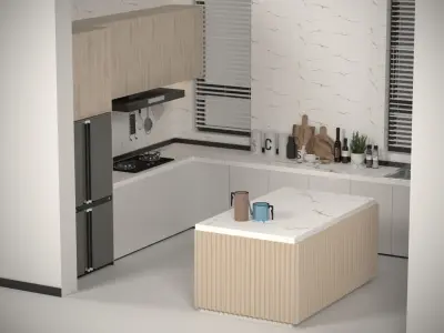 Rustic Garden Fountain with Flowing Water 3D model