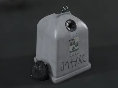 Recycling container C Low-poly 3D model