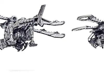 Dark Techno Odonatopter Gunship 3D print model