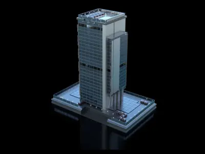 Futuristic Future Modern City Building Skyscraper 23 3D model