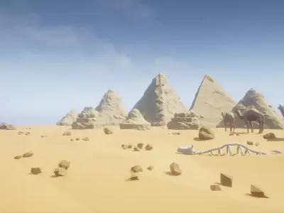  Low Poly Desert Egypt Full Packs Low-poly 3D model