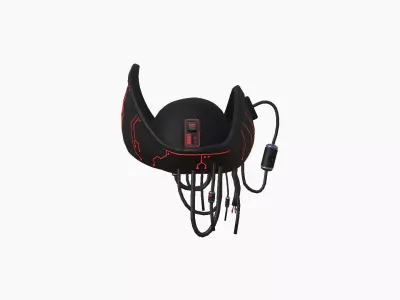 Cyberpunk Pirate Hat A09 - Character Design Low-poly 3D model
