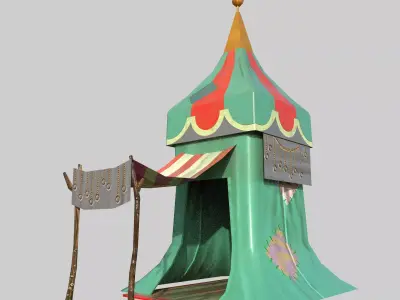 Carnival Tent Low-poly 3D model