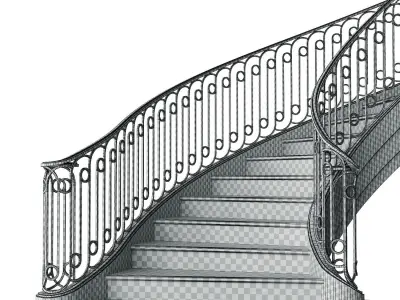 Neoclassical spiral staircase 2 3D model