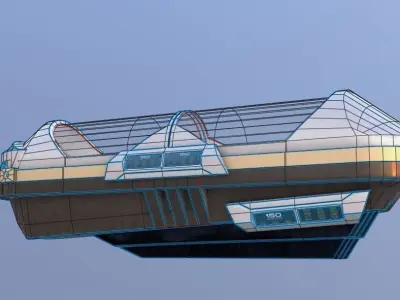 sci-fi spaceship sleeping pod Low-poly 3D model